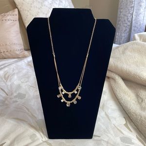 LOFT rhinestone double strand necklace.  20”
